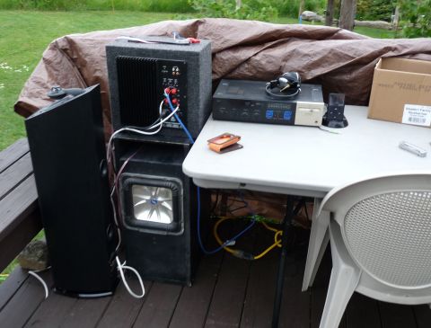 2006 Ford E350 - Setting up my equipment for my cousin's wedding.