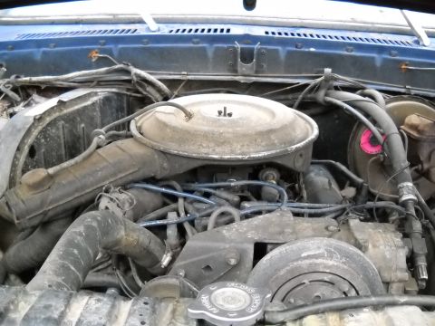 1993 Ford F-150 - Close-up view of a vehicle's engine bay, showing various components and wiring.