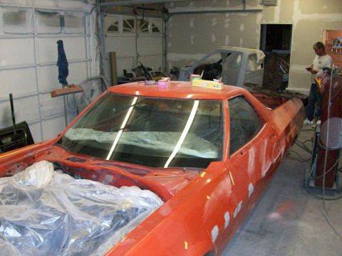 1973 Ford Ranchero - Day 2: the block sanding will start now, and the holes we welded up got ground flat and a spot of bondo.