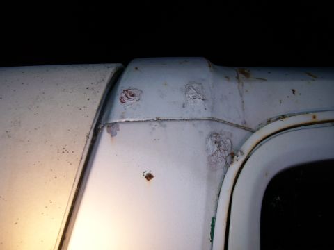 1979 Ford Bronco - hillbilly drilled holes from a light bar -temporarily sealed with silicone