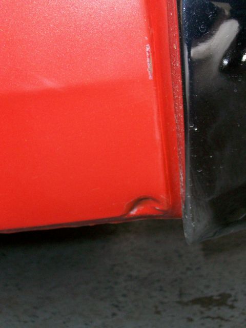 1973 Ford Ranchero - there was a little dent in the left rear quater, probably caused by the bumper years ago.