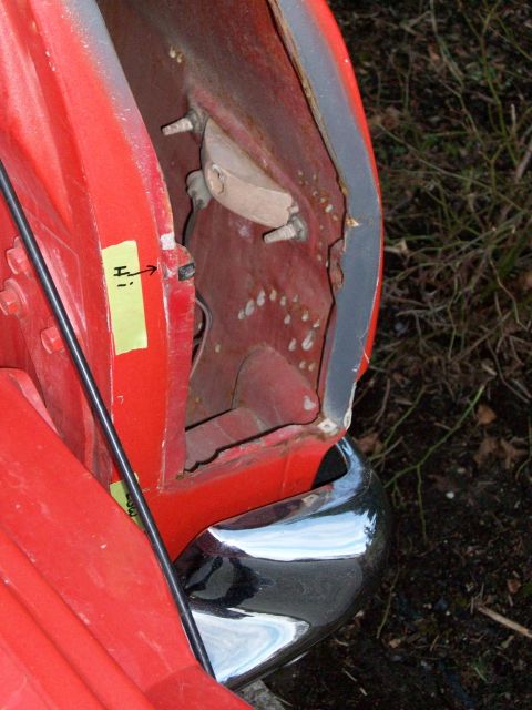 1973 Ford Ranchero - the right rear quarter was full of holes; they probably used an old "screw-type" dent puller, but didn't bother to weld up the holes when t…