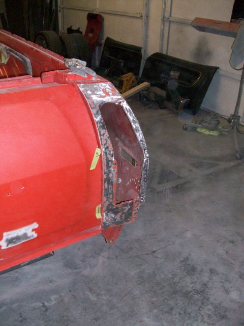 1973 Ford Ranchero - that's bondo, oozing through holes in the panel!