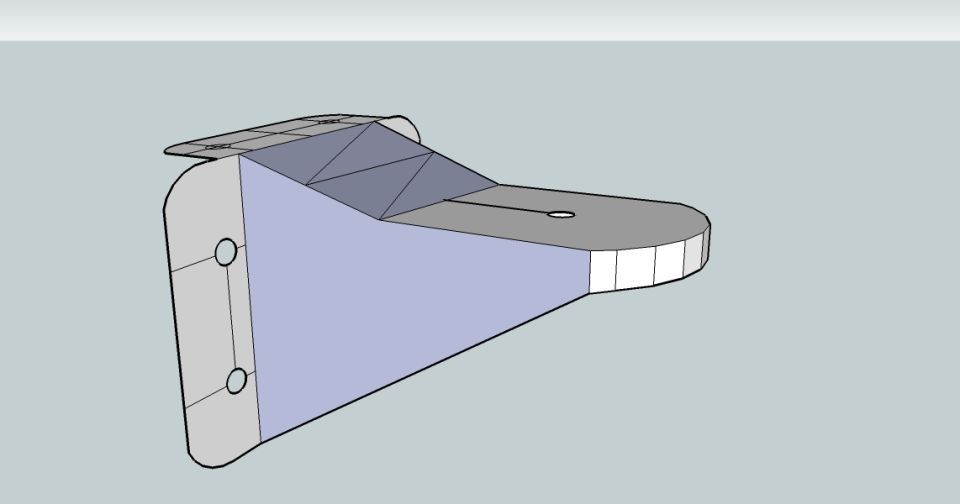 3D CAD render of a gusseted mounting bracket