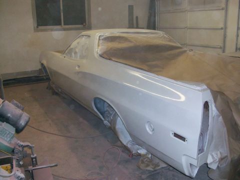 1973 Ford Ranchero - Day 5: the first round of block sanding is complete, I removed at least two layers of paint with a long-board by hand; then we layed down t…