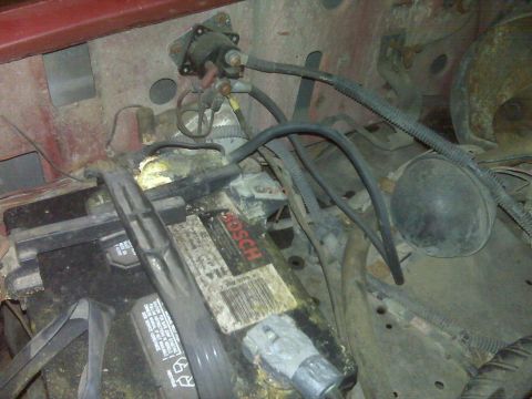 1985 Ford Bronco - Battery and solenoid + wires..
