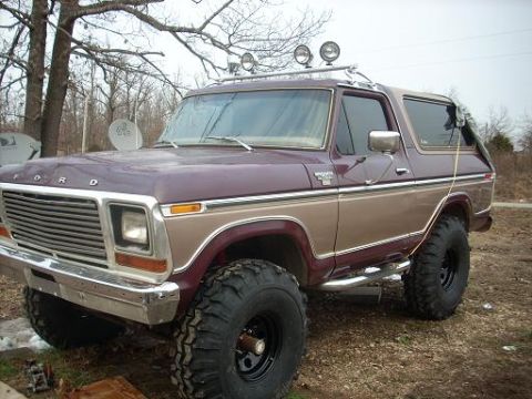1979 Ford Bronco - This 1979 Ford Bronco features a two-tone paint scheme and auxiliary lighting on the roof rack.