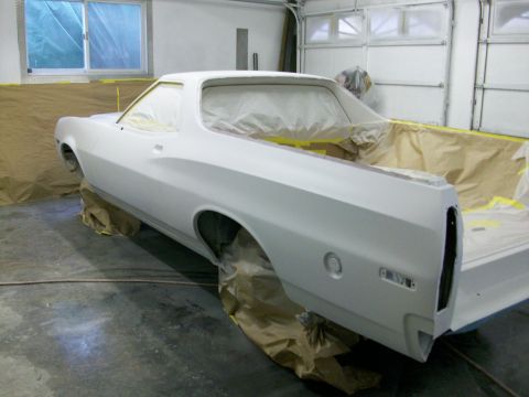 1973 Ford Ranchero - followed by a coat of white Omni MR170 epoxy sealer just before the color base coat