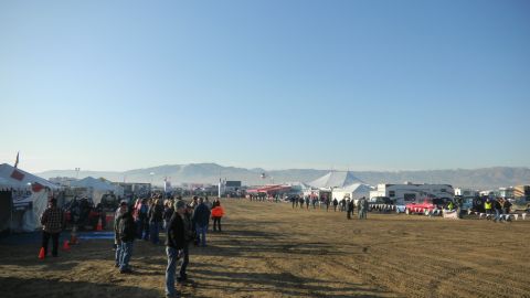 1997 Ford Ranger - A wide view of an outdoor event with tents and crowds of people milling about.