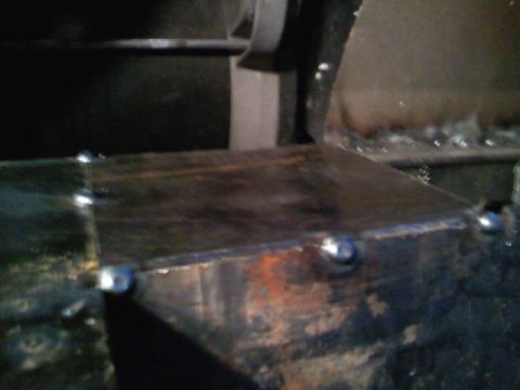 1990 Ford Bronco - Detail of a fabricated metal component, possibly for a vehicle restoration project.