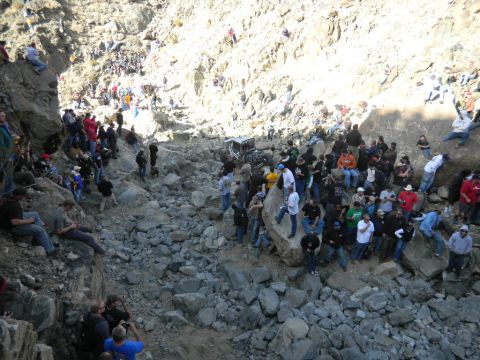 1997 Ford Ranger - Spectators watch an off-road race event in a rocky canyon.
