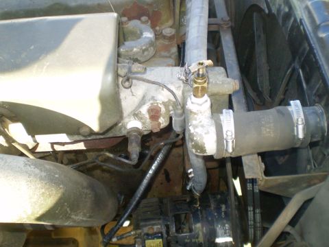 2005 Ford Excursion - Engine bay detail showing coolant hoses and other mechanical components.