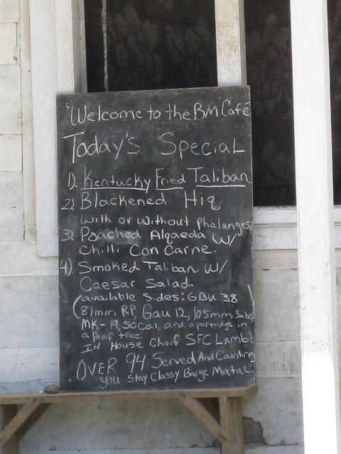2003 Jeep Wrangler - Photo of a handwritten chalkboard 'Today's Special' cafe menu, not a vehicle technical document.