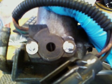 1994 Ford F-250 - My old TPS. I didn't take it off before doing a throttle body cleaning because the screws that hold it in were seized. I got TB cleaner in…