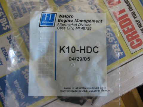 1992 Ford Bronco - Packaging for a Walbro engine management part, labeled K10-HDC, dated April 29, 2005.