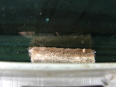 1973 Ford Ranchero - The fuzzy weather stripping along the car window appears to be in rough condition.