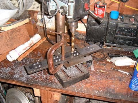 1981 Ford LTD - I drilled a 1/8" pilot hole first with a step bit. Then finished it with a 1/8" twist bit. Next I ran a 3/8" bit down the pilot hole and us…