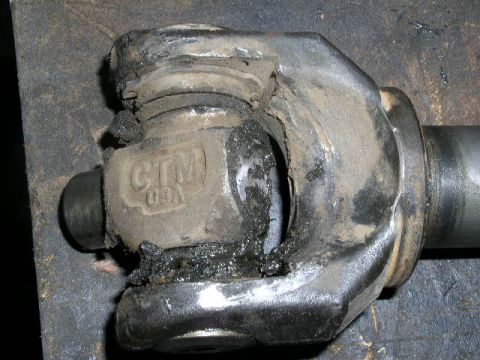 1979 Ford Bronco - This damaged universal joint shows signs of extreme wear and likely failure.