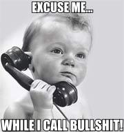 2000 Mercury Grand Marquis - A humorous meme a baby on a vintage telephone with a text overlay expressing disbelief.