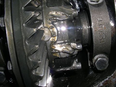 1979 Ford Bronco - Damaged differential gears show signs of wear and potential failure.
