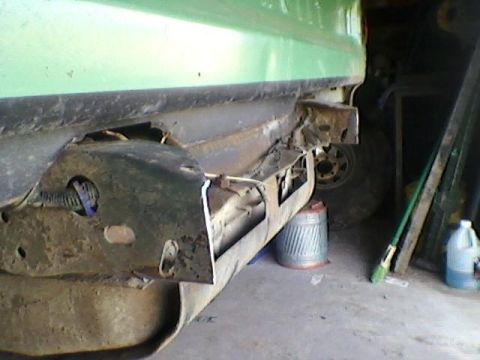 1975 Chevrolet Blazer - cut the rear frame off. its was bent and cracked. i am planning to make my bumper fit snugger to the body.
