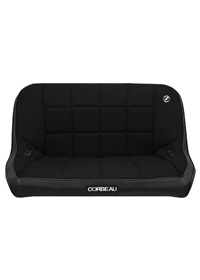 1993 Ford Bronco - A black Corbeau seat with a quilted pattern is shown against a white background.