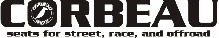 Corbeau seats logo with "seats for street, race, and offroad" text
