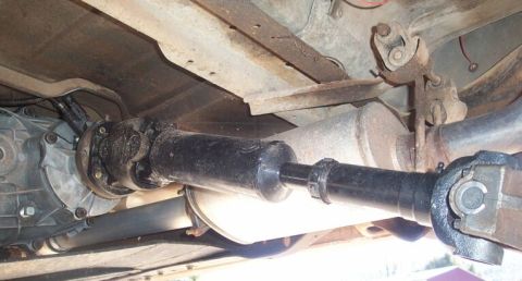 1990 Ford Bronco - Re-worked exhaust to accomodate the new plate; muffler is Magnaflow 5x8