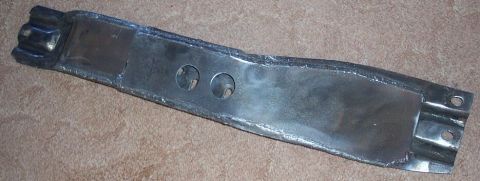 1990 Ford Bronco - Once the two pieces were welded together, I also welded 1/8" plate to the bottom to make for a smoother undercarriage, and cut two holes so…