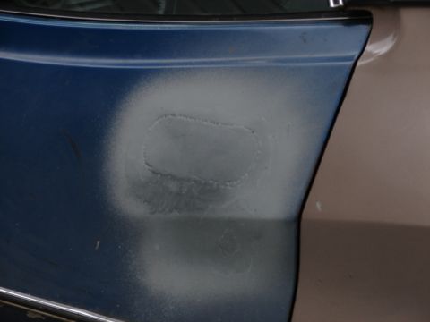 1973 Ford Ranchero - This vehicle's body shows evidence of a repair attempt on the rear quarter panel.