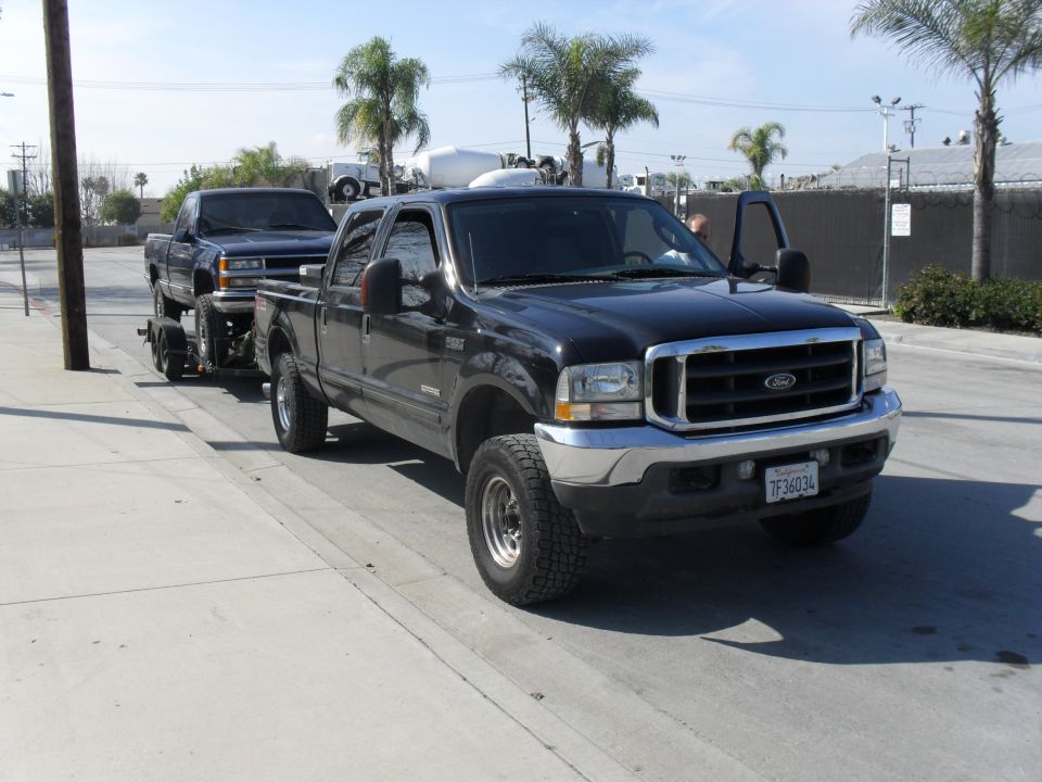 Brandon towing his truck
