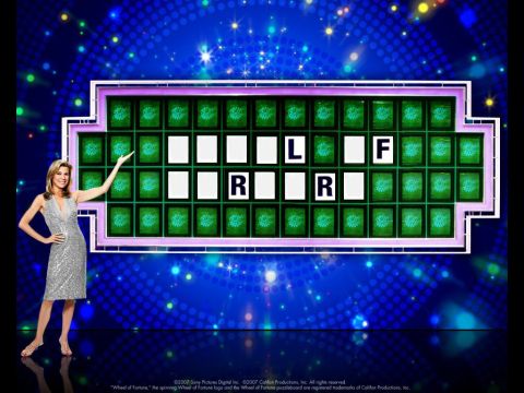 1971 Ford Ranchero - A scene from the game show Wheel of Fortune, the puzzle board and a hostess.