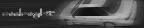 1993 Ford Taurus - A white sedan with a sunroof is shown with motion blur and the word "midnight" superimposed.
