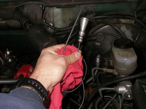 1990 Ford Bronco - Lokar Custom Oil Dipstick Flex Cable