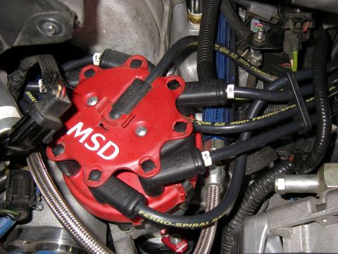 1990 Ford Bronco - Accell 300+ Race Wires, DEI Protect-A-Boot Spark Plug Shields, CSR Billet Aluminum Distributor Clamp & Performance SS Thermostat Housing
