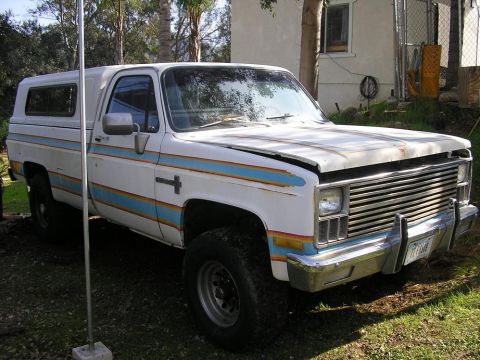 1979 Chevrolet C/K Pickup - This 1979 Chevrolet C/K Pickup is parked outdoors with a house and fence in the background.