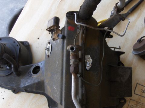 1970 Chevrolet Camaro - Close-up of a vehicle heater core assembly, disconnected from the car.