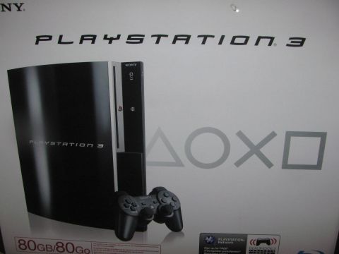 1968 Ford Mustang - This image shows a Playstation 3 console, controller, and its storage capacity.