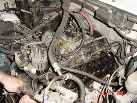 1987 Ford Bronco - We tore the valve covers off to fix the leaks and replaced the waterpump