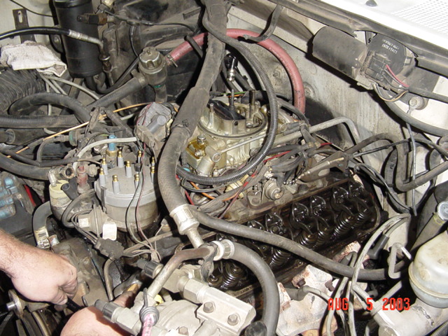 We tore the valve covers off to fix the leaks and replaced the waterpump