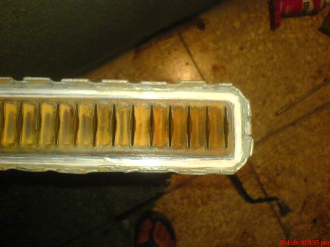 1998 Ford Crown Victoria - Radiator core showing signs of corrosion and blockage in the fins.