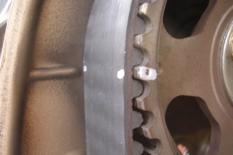 1995 Ford Taurus - Timing belt and pulley system detail, likely from an engine component.