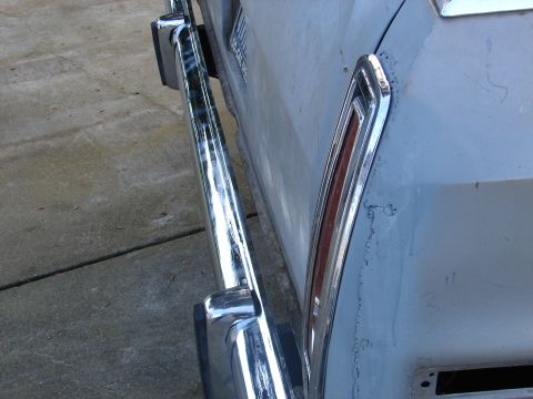 1973 Ford Ranchero - Close-up of the rear bumper and taillight on a 1973 Ford Ranchero.