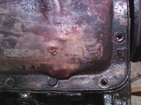 1980 Ford Bronco - ...put a nice dent in the pan, too...