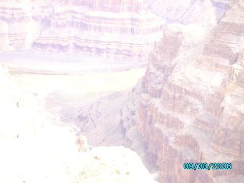 1978 Ford Bronco - View of the Grand Canyon's layered rock formations and a distant river, dated 09/03/2006.