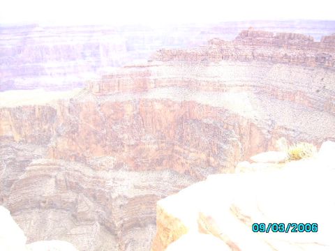 1978 Ford Bronco - A wide view of the Grand Canyon shows its immense scale and geological layers, dated 09/03/2006.
