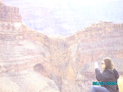 1978 Ford Bronco - A person photographs a vast canyon landscape, with a date stamp indicating the photo was taken on September 3, 2006.