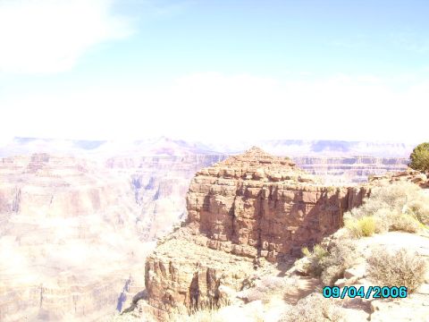 1978 Ford Bronco - View of the Grand Canyon's layered rock formations and distant mountains.