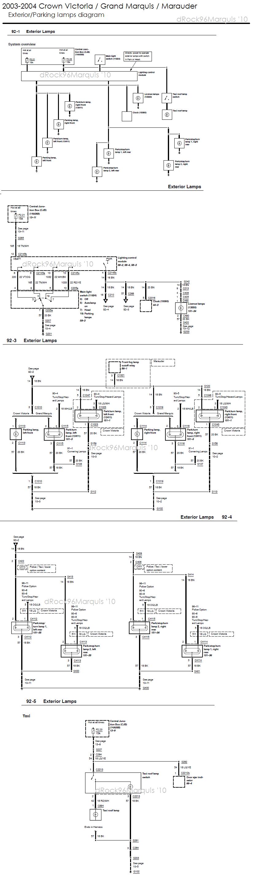 2003-2004
CV/GMQ/MM

Exterior/Parking lamp diagram