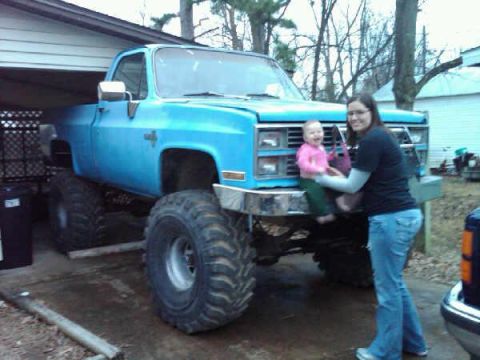 1983 Chevrolet Silverado 1500 - my wife and daughter with the tonka truck